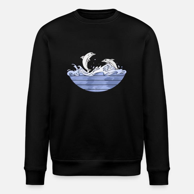 Dolphins - Stanley/Stella ROLLER Unisex Organic Sweatshirt - black