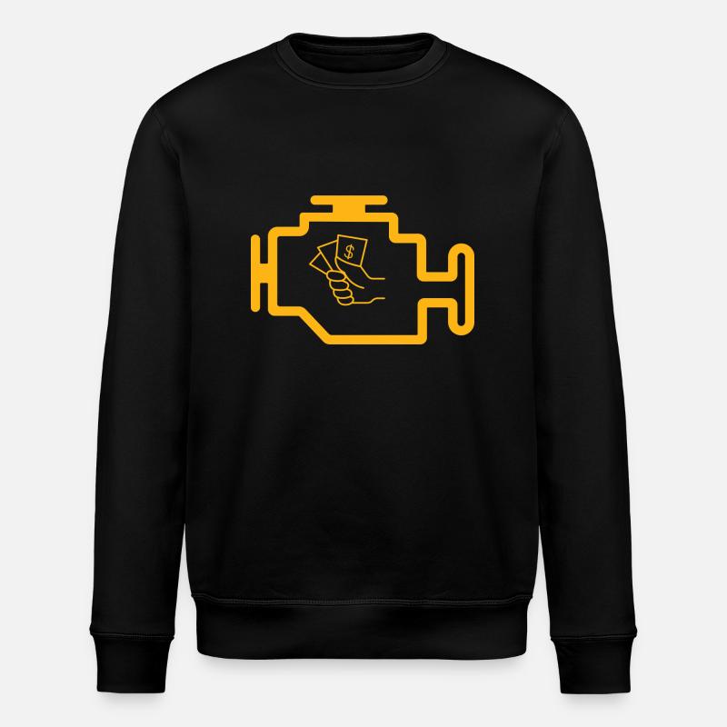 Check engine light - Stanley/Stella ROLLER Unisex Organic Sweatshirt - black