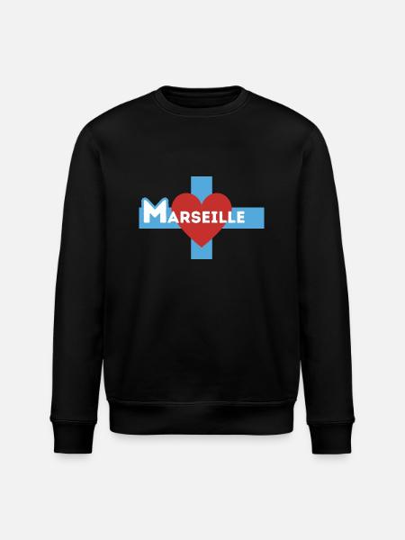 i love Marseille - Stanley/Stella ROLLER Unisex Organic Sweatshirt - black
