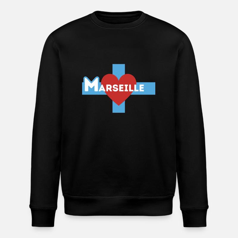 Ich liebe Marseille - Stanley/Stella Unisex Bio-Sweatshirt ROLLER - Schwarz