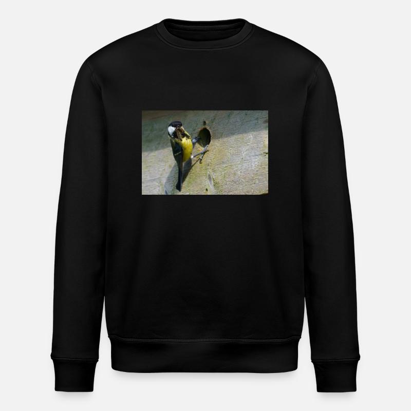 Great Tit Feeding Chicks - Stanley/Stella ROLLER Unisex Organic Sweatshirt - black