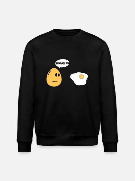 Grandma Egg - Stanley/Stella ROLLER Unisex Organic Sweatshirt - black