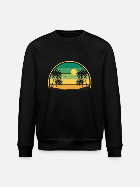Retro Summer Sunset - Stanley/Stella ROLLER Unisex Organic Sweatshirt - black