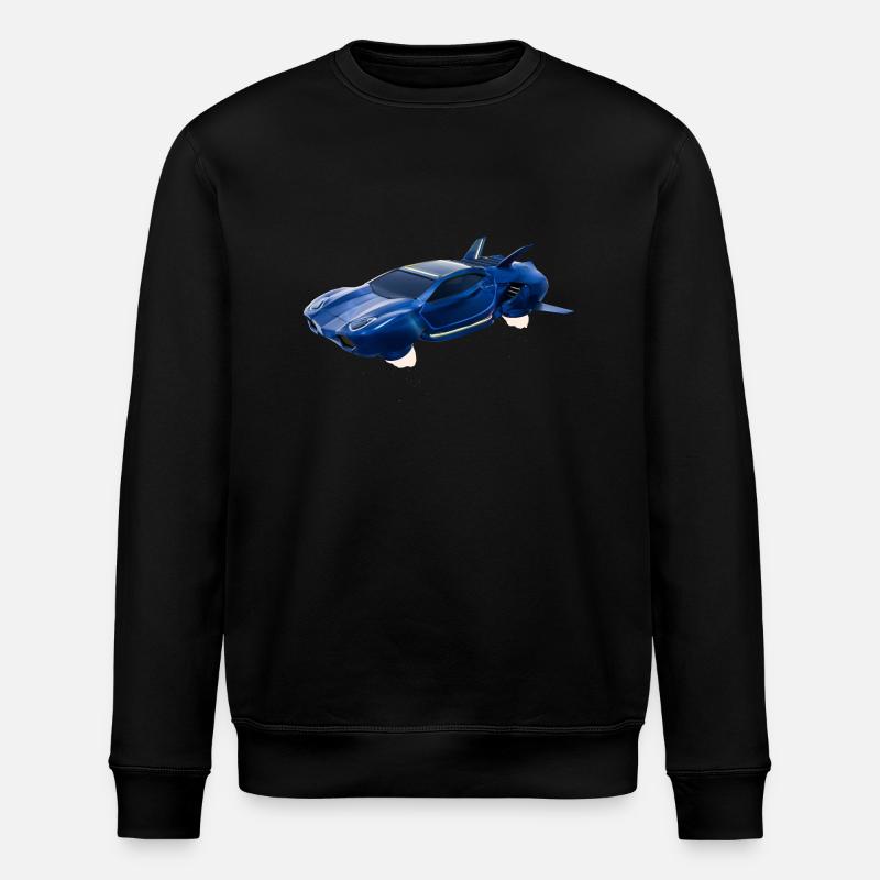 Sci-Fi Flying Car - Stanley/Stella ROLLER Unisex Organic Sweatshirt - black
