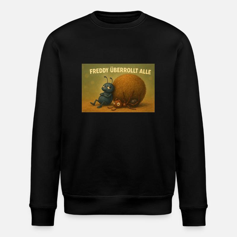 Freddy overwhelms them all - Stanley/Stella ROLLER Unisex Organic Sweatshirt - black