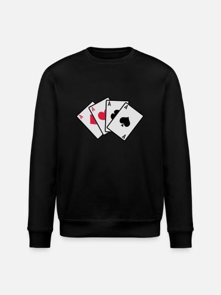 poker cards - Stanley/Stella ROLLER Unisex Organic Sweatshirt - black