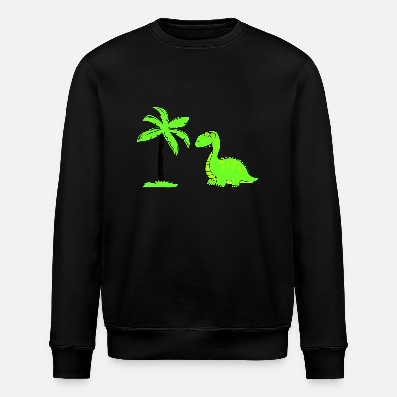 Dinosaur Palm Tree 02 - Stanley/Stella ROLLER Unisex Organic Sweatshirt - black