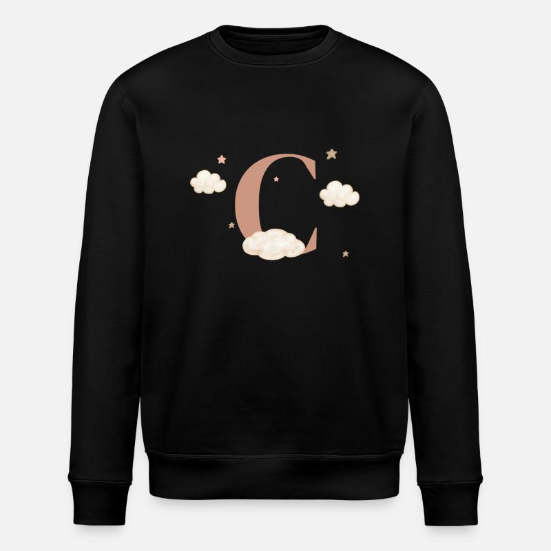 Letter c clouds stars - Stanley/Stella ROLLER Unisex Organic Sweatshirt - black