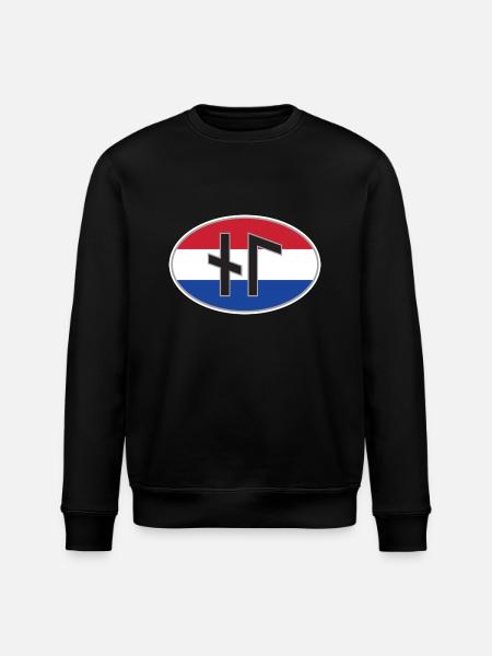 NL (Nederland) Runen-Ländercode-Aufkleber - Stanley/Stella Unisex Bio-Sweatshirt ROLLER - Schwarz