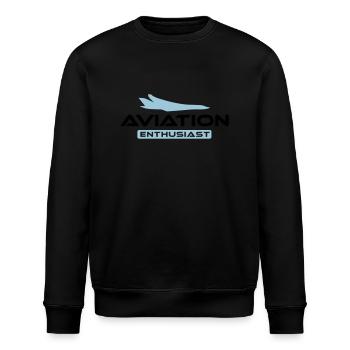 Aviation Enthusiast - Stanley/Stella Unisex Bio-Sweatshirt ROLLER - Schwarz - Vorne - Nik (191cm)