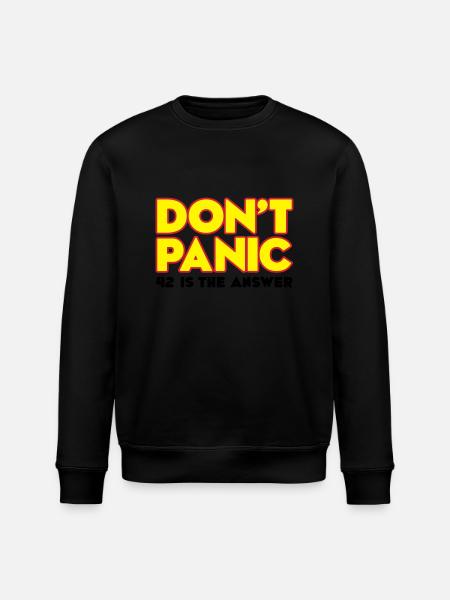 Gå ikke i panik - gå ikke i panik - 42 er svaret - Stanley/Stella økologisk unisex-sweatshirt ROLLER - sort