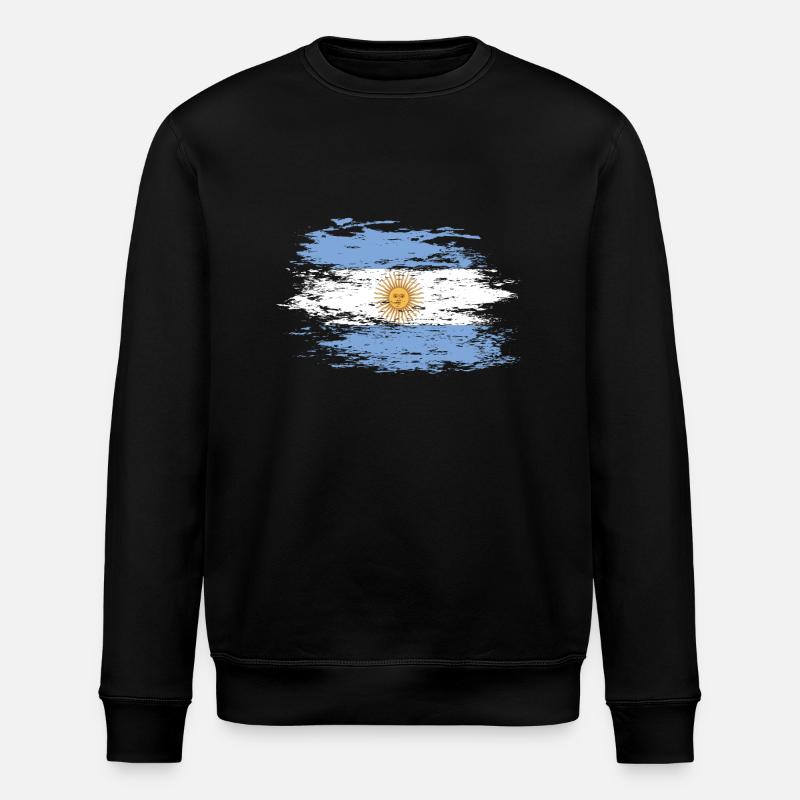 Argentinien Flagge used - Stanley/Stella Unisex Bio-Sweatshirt ROLLER - Schwarz