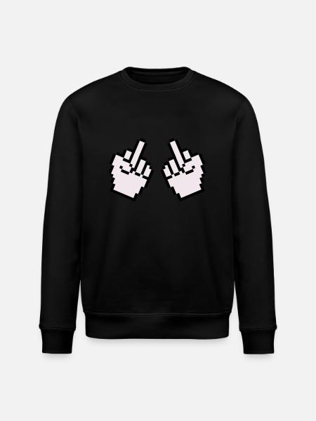 mittelfinger pixel 2 - Stanley/Stella Unisex Bio-Sweatshirt ROLLER - Schwarz
