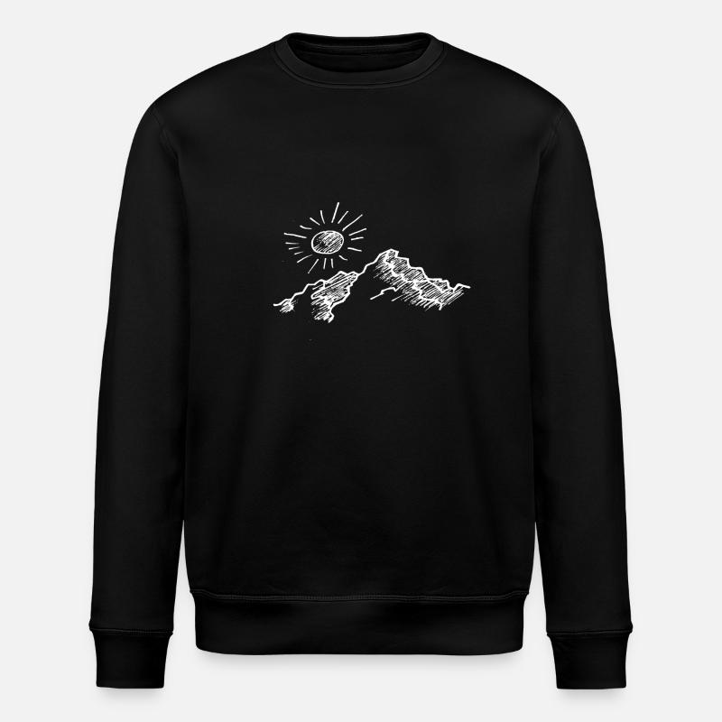 Mountains Mountain Drawing - Stanley/Stella ROLLER Unisex Organic Sweatshirt - black