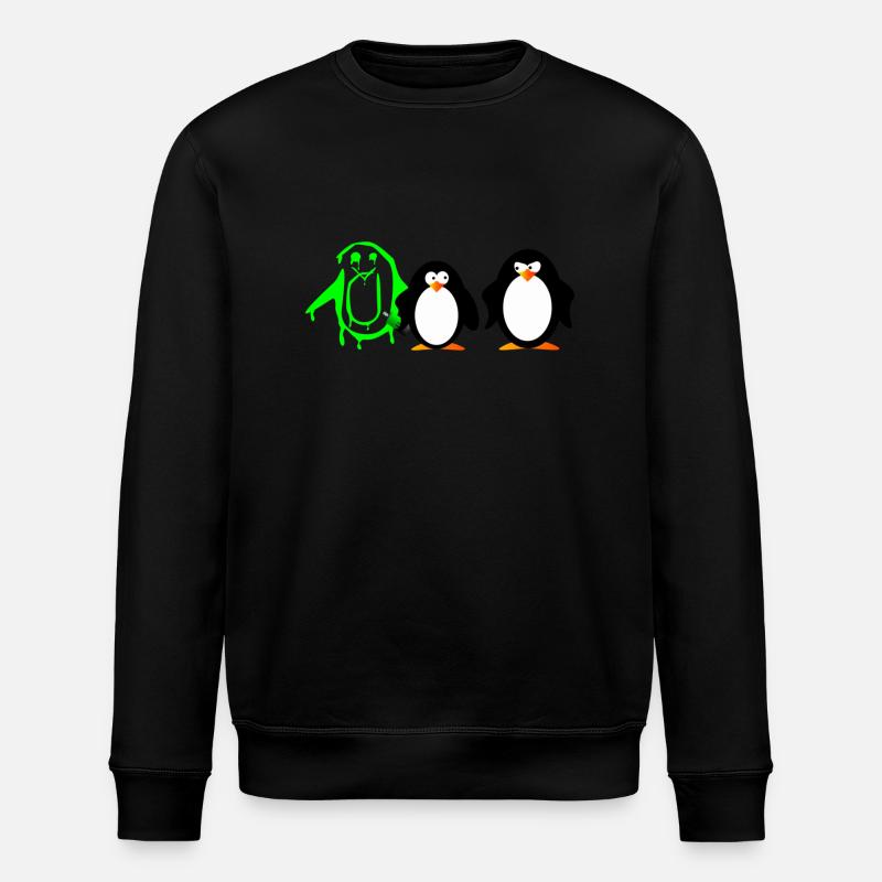 Pingu - Green graffiti - Stanley/Stella ROLLER Unisex Organic Sweatshirt - black