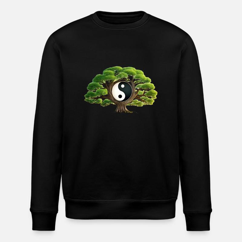 Yin und Yang Zen Baum - Stanley/Stella Unisex Bio-Sweatshirt ROLLER - Schwarz