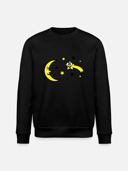 Moon and stars - Stanley/Stella ROLLER Unisex Organic Sweatshirt - black