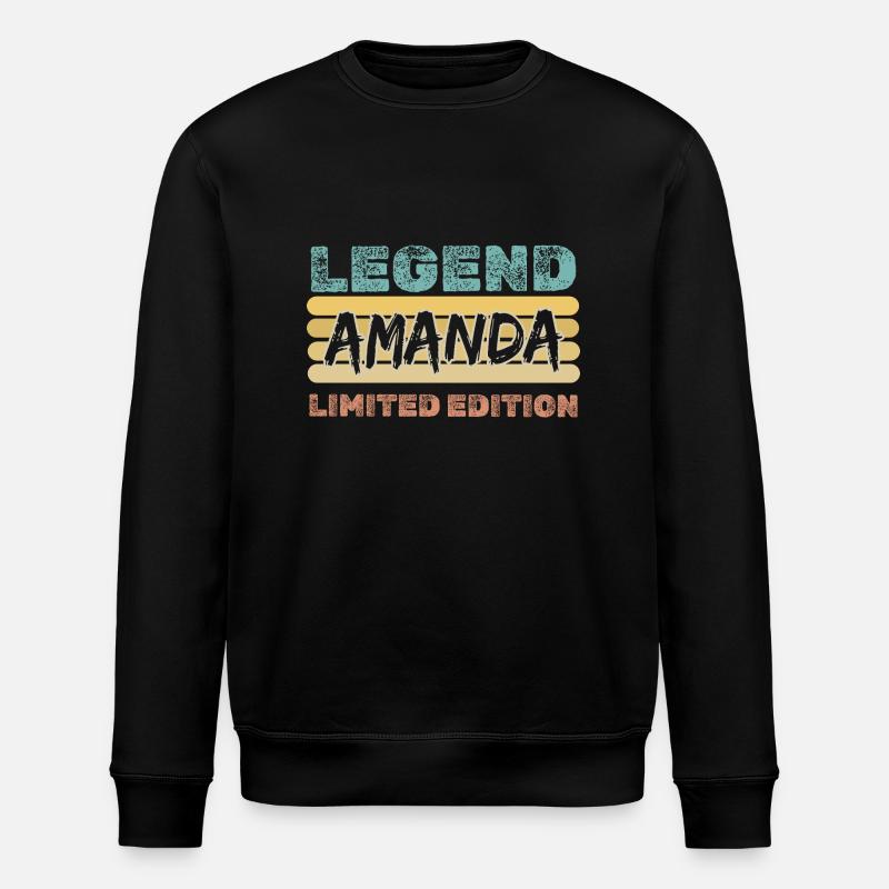 First name Amanda - Stanley/Stella ROLLER Unisex Organic Sweatshirt - black