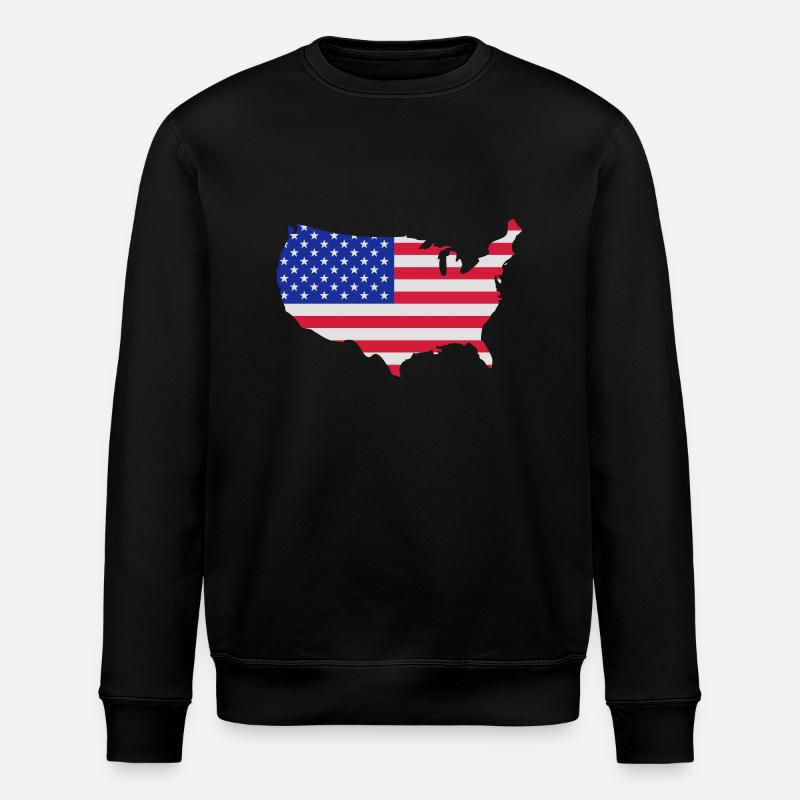 USA Flag - Stanley/Stella Unisex Bio-Sweatshirt ROLLER - Schwarz