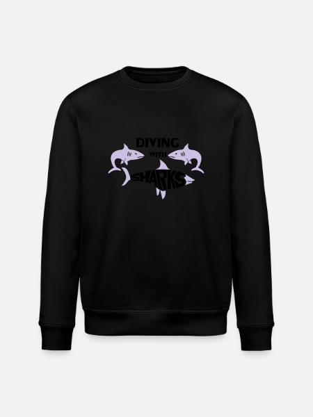 Diving with Sharks - Stanley/Stella ROLLER Unisex Organic Sweatshirt - black