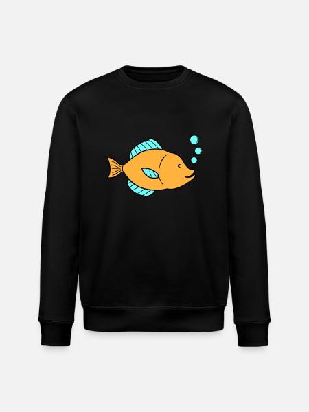 fisch comic 01 - Stanley/Stella Unisex Bio-Sweatshirt ROLLER - Schwarz