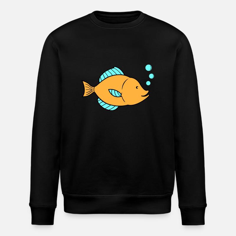 fisch comic 01 - Stanley/Stella Unisex Bio-Sweatshirt ROLLER - Schwarz