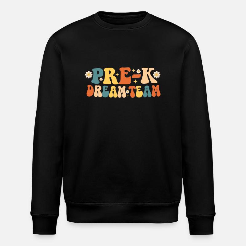 Pre-k Dream Team Retro Groovy - Stanley/Stella ROLLER Unisex Organic Sweatshirt - black