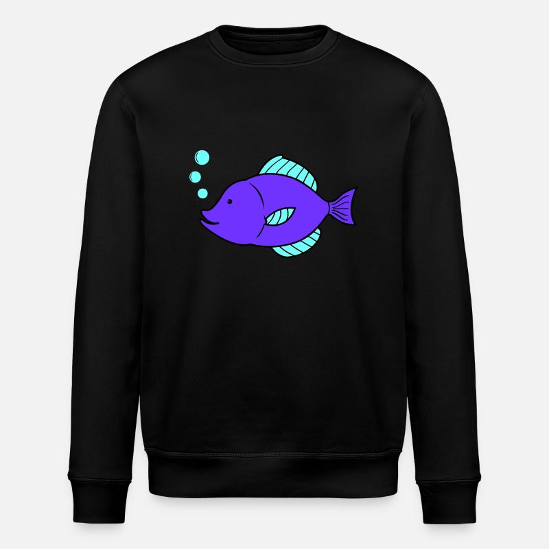 Fish Comic - Stanley/Stella ROLLER Unisex Organic Sweatshirt - black