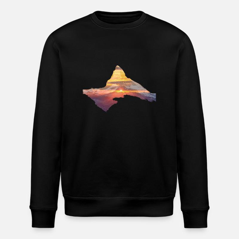 MatterhornSonnenaufgang - Stanley/Stella Unisex Bio-Sweatshirt ROLLER - Schwarz