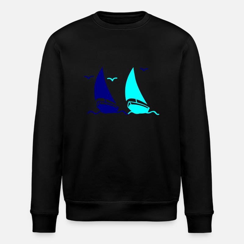 segelboote 02 - Stanley/Stella Unisex Bio-Sweatshirt ROLLER - Schwarz