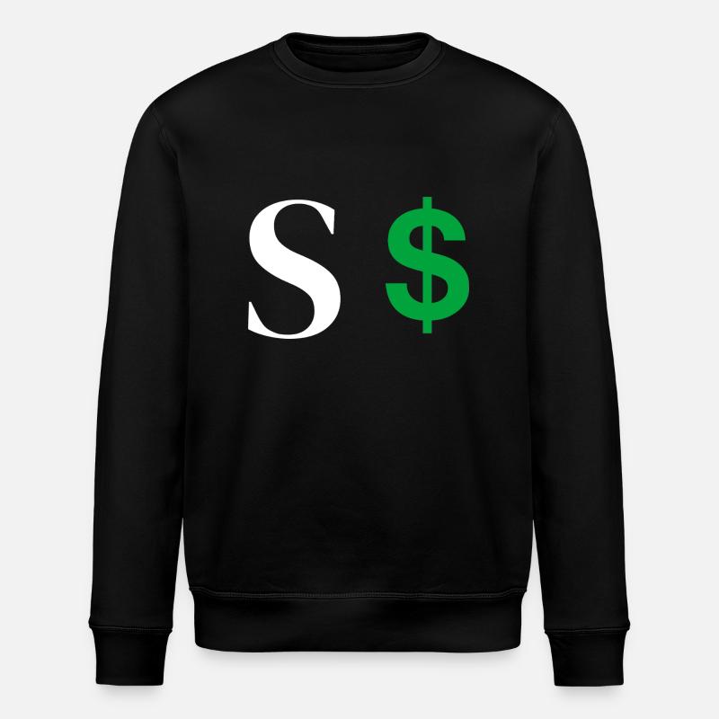 Buchstabe s Dollar - Stanley/Stella Unisex Bio-Sweatshirt ROLLER - Schwarz