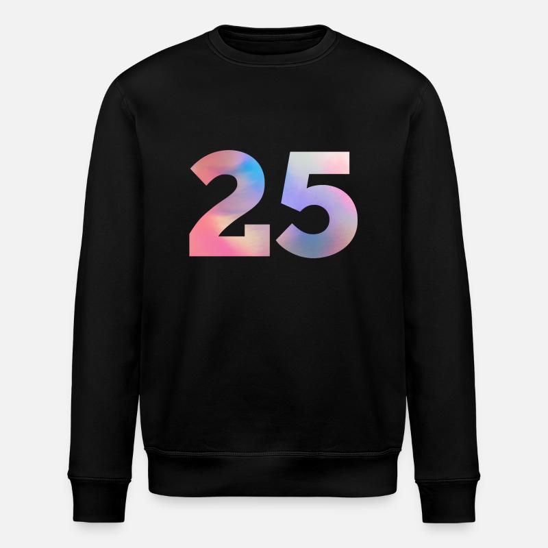 Bunte Zahl 25 - Stanley/Stella Unisex Bio-Sweatshirt ROLLER - Schwarz