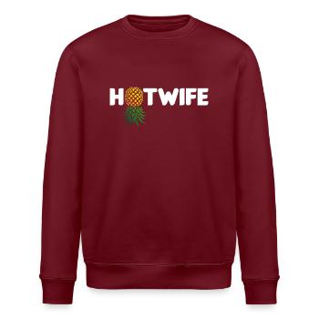 Hotwife Auf dem Kopf Stehende Ananas Swinger Heiße Ehefrau - Stanley/Stella Unisex Bio-Sweatshirt ROLLER - Burgunderrot - Vorne - Nik (191cm)