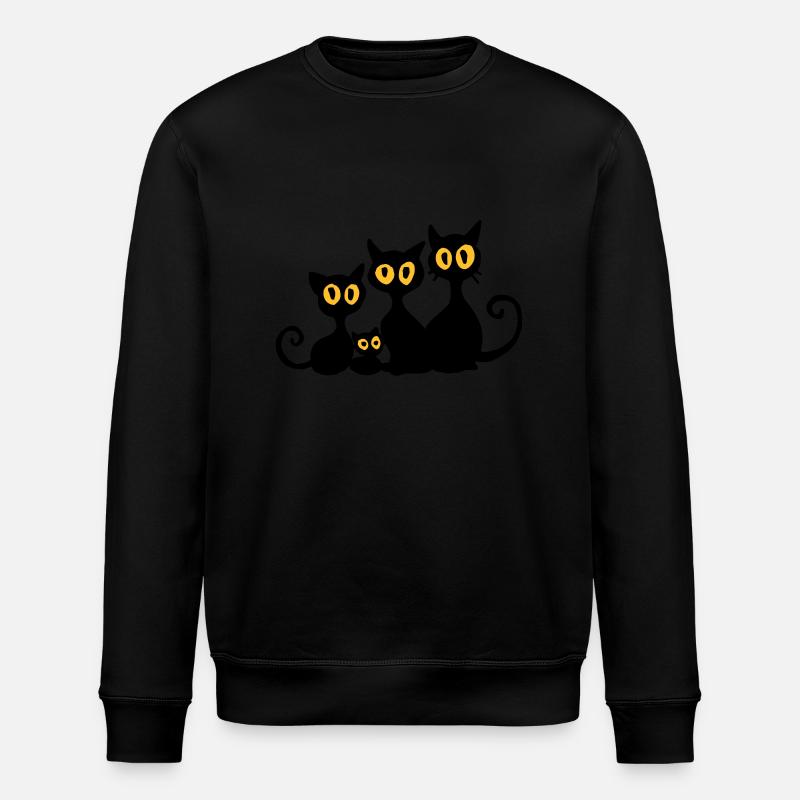 Schwarze Katzen - Stanley/Stella Unisex Bio-Sweatshirt ROLLER - Schwarz