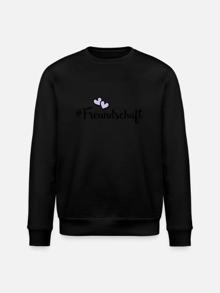 freundschaft herzen - Stanley/Stella Unisex Bio-Sweatshirt ROLLER - Schwarz