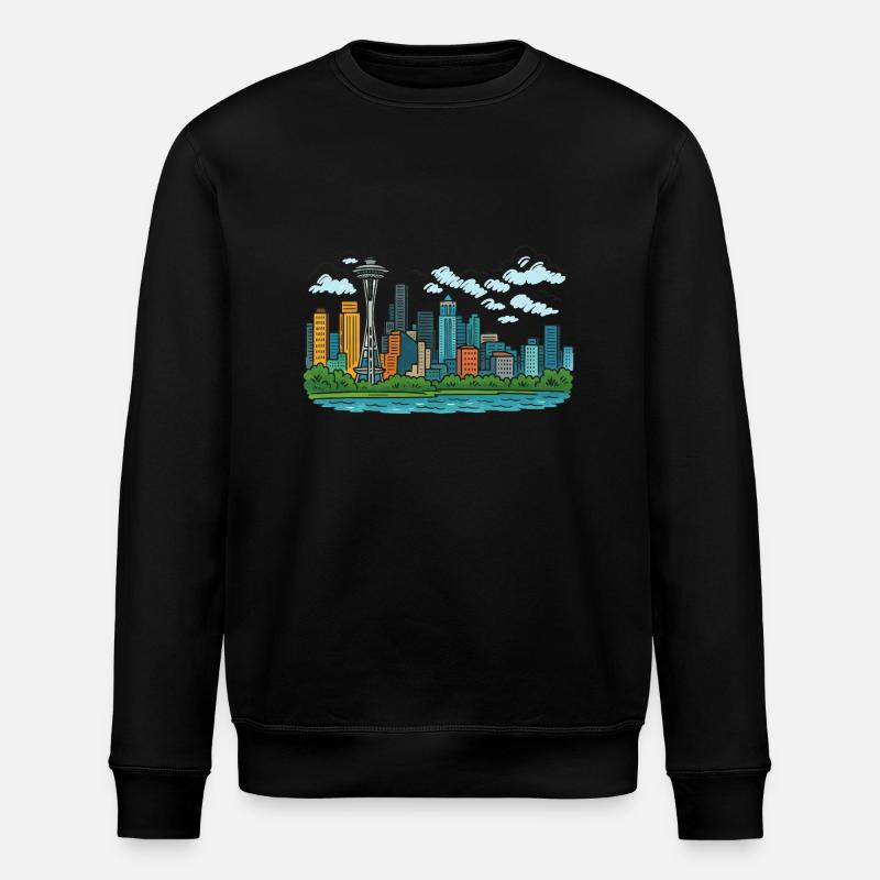 seattle stadt - Stanley/Stella Unisex Bio-Sweatshirt ROLLER - Schwarz