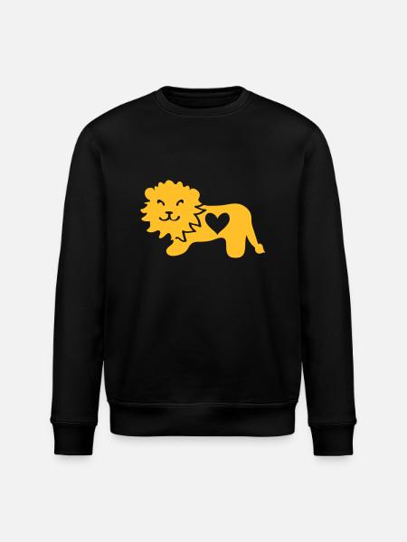 Löwe mit Herz - Stanley/Stella Unisex Bio-Sweatshirt ROLLER - Schwarz