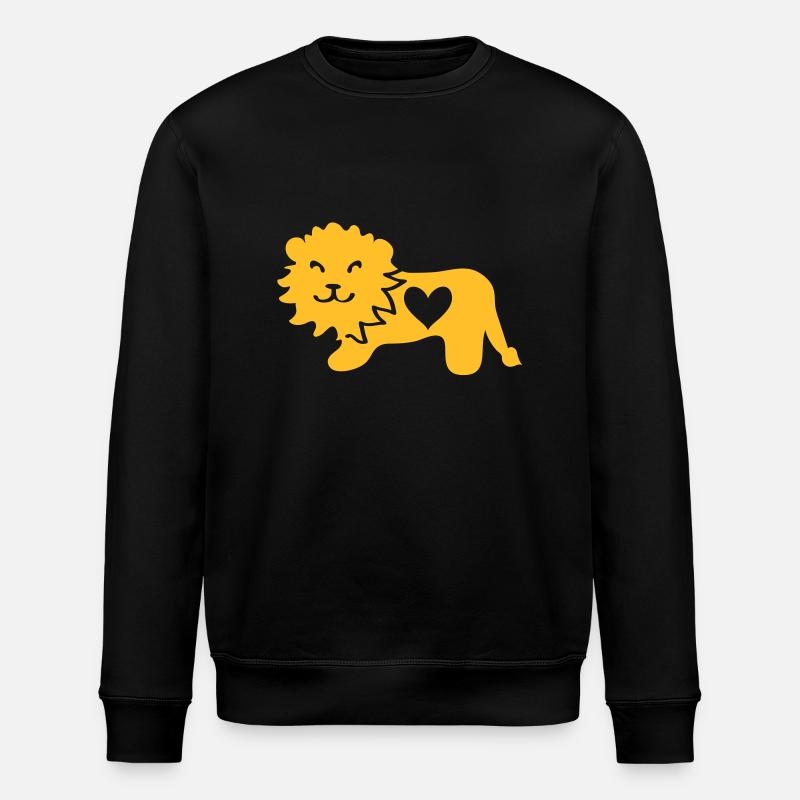 Löwe mit Herz - Stanley/Stella Unisex Bio-Sweatshirt ROLLER - Schwarz