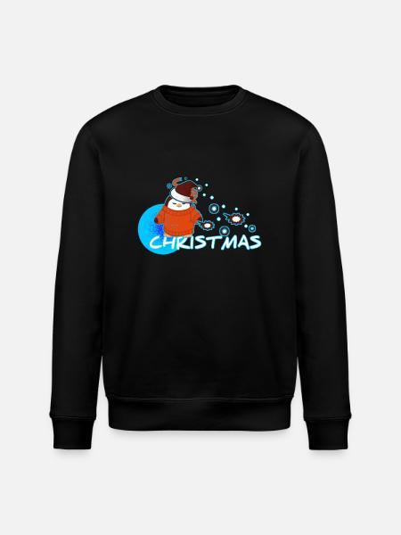 Weihnachts Pinguin - Stanley/Stella Unisex Bio-Sweatshirt ROLLER - Schwarz