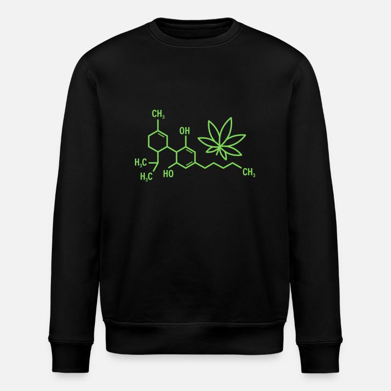 THC-Formel mit Cannabisblättern - Stanley/Stella Unisex Bio-Sweatshirt ROLLER - Schwarz