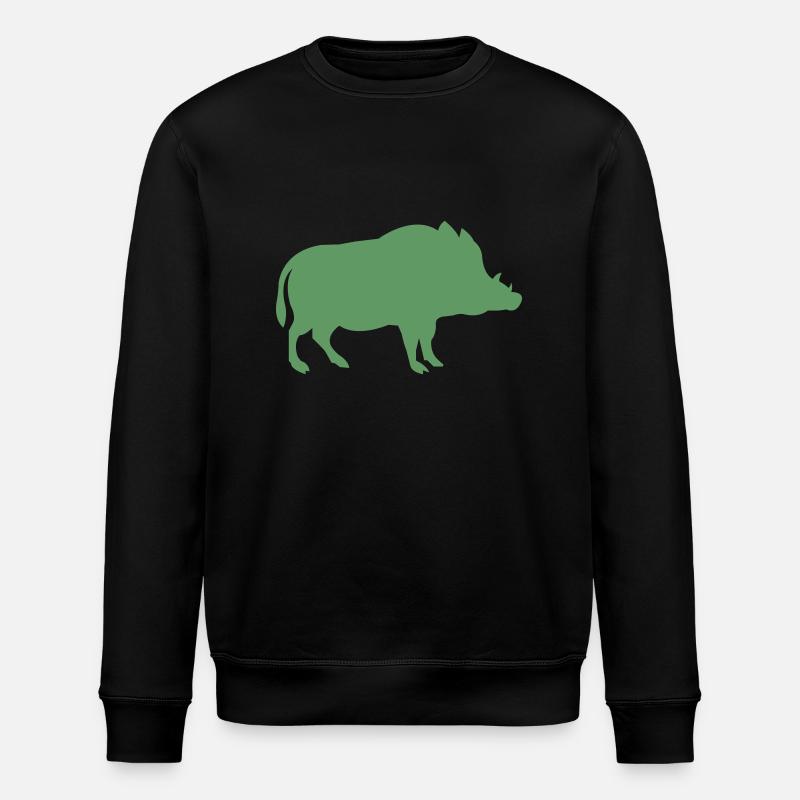 wildschwein - Stanley/Stella Unisex Bio-Sweatshirt ROLLER - Schwarz