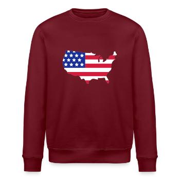 Stars and Stripes of USA, United States of America - Sweat bio ROLLER Stanley/Stella Unisexe - bordeaux - Devant - Nik (191cm)