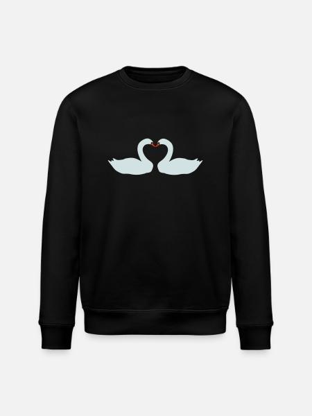Swans Heart - Stanley/Stella ROLLER Unisex Organic Sweatshirt - black