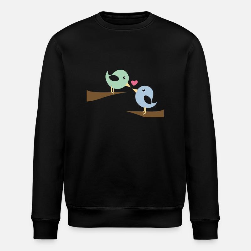 Verliebte Vögel - Stanley/Stella Unisex Bio-Sweatshirt ROLLER - Schwarz