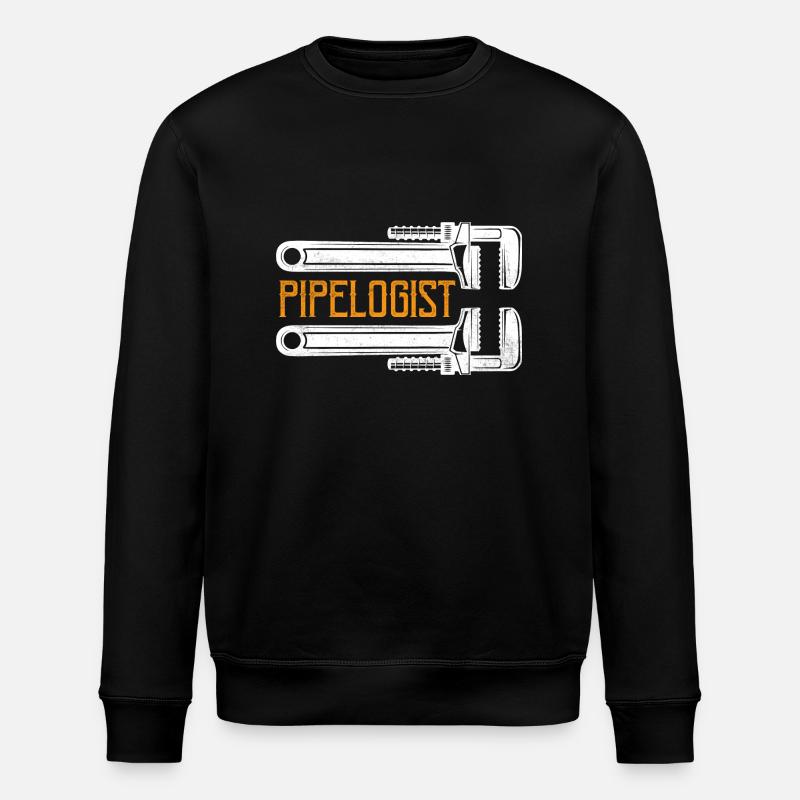 Pipelogist Pipefitter Wrench Plumber - Stanley/Stella ROLLER Unisex Organic Sweatshirt - black