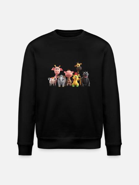Lustige Tiergruppe - Stanley/Stella Unisex Bio-Sweatshirt ROLLER - Schwarz