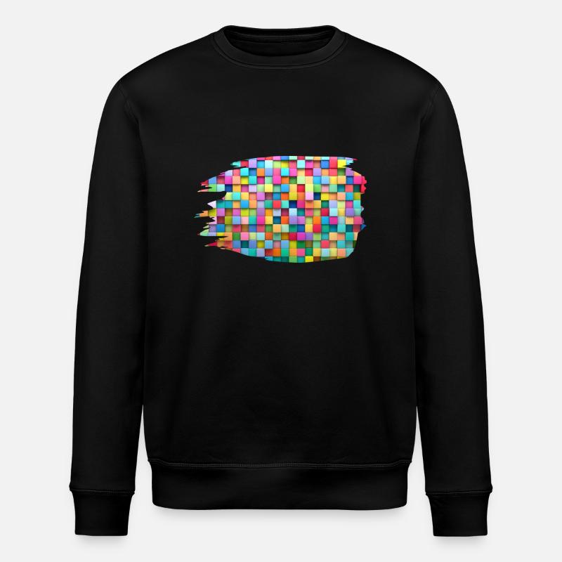 Bunte Blöcke - Stanley/Stella Unisex Bio-Sweatshirt ROLLER - Schwarz
