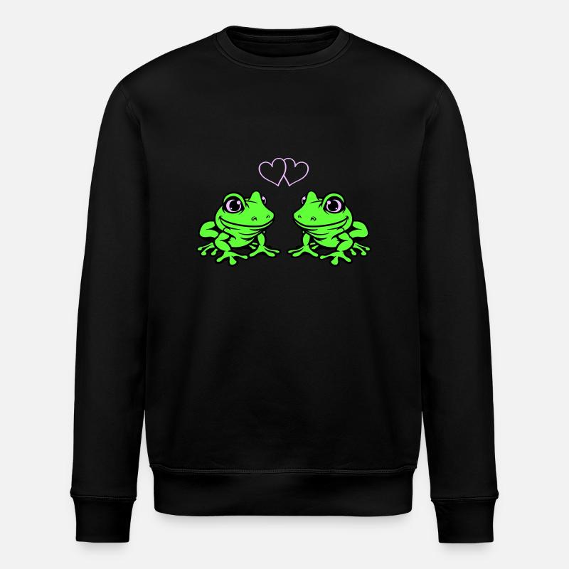 Frog Comic Love - Stanley/Stella ROLLER Unisex Organic Sweatshirt - black