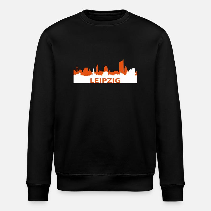 Skyline de Leipzig - Sweat bio ROLLER Stanley/Stella Unisexe - noir