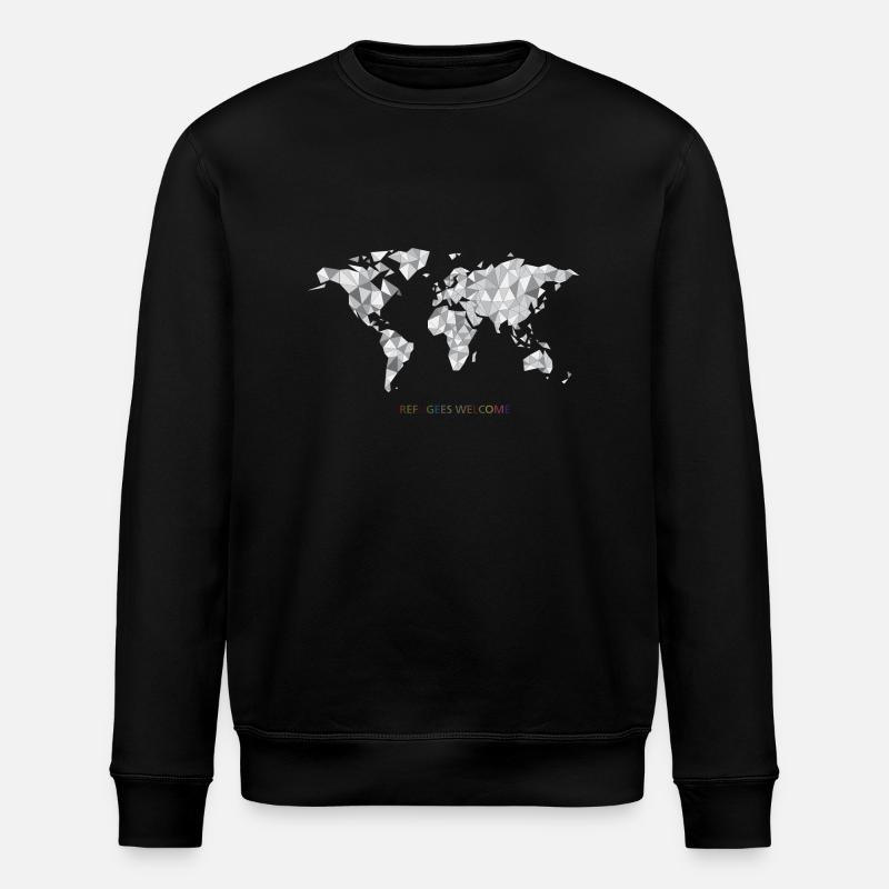 refugees welcome - Stanley/Stella Unisex Bio-Sweatshirt ROLLER - Schwarz